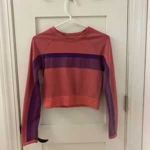 M Pink and Purple Fabletics Tight Long Sleeve